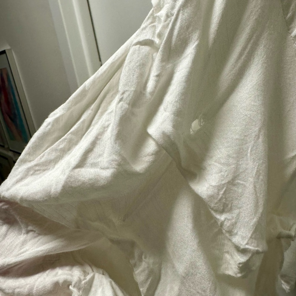 Urban Outfitters Dramatic Sleeve White Wrap Top Size Small - Picture 7 of 9
